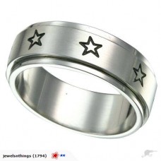 Steel Spinner Ring Star Design